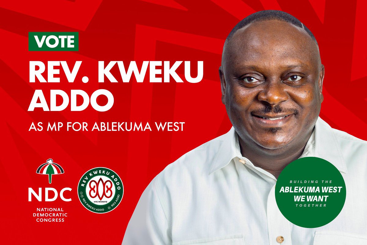 RevKweku's tweet photo. Beloved, I greet you with blessings from God.
With 167 days to elections, I entreat you as a people of God unleashed to transform Ablekuma West to bring your votes so we can build the Ablekuma West we want.
#BeAnAgentOfChange
#GetInvolved
#jdmforpresident
#revkwekuaddoformp https://t.co/WraqP3zSWV