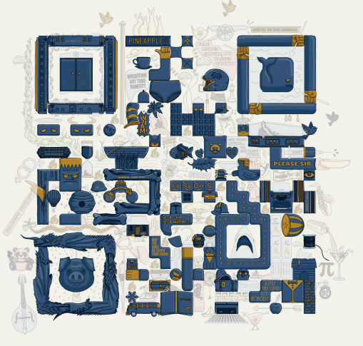 publiclibnews's tweet photo. The cleverest promotional library campaign I have seen to date? Well, this could be it. A QR code that also contains clues to 100 books. Scan the code to give it ago. https://t.co/1JrMZhxsDb