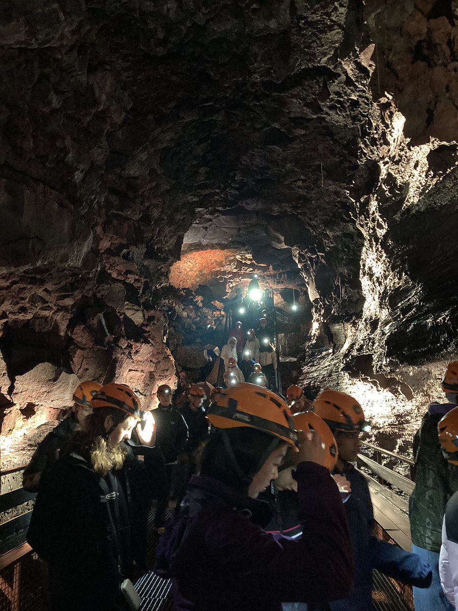 Exploring a lava tunnel #iceland #geographyfieldtrip