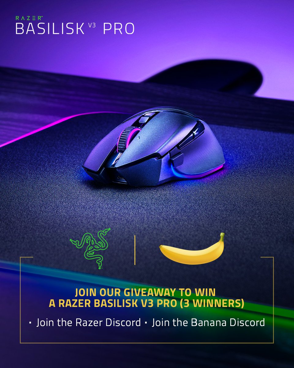 We’ve partnered with <a href="/bananaxsteam/">Banana Game</a> for their 2nd monthsary to create a bunch of limited-edition #Razer Bananas! In their special Discord event, you can win one of only 69 Razer Bananas in the world every day from now till 30 August 2024, so head over now: discord.gg/thebananas