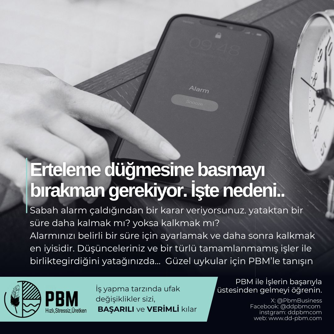Erteleme düğmesine basmayı bırakman gerekiyor. İşte nedeni..
dd-pbm.com/erteleme-dugme… #uyku #saglik #is #isyasami #erteleme #pbm