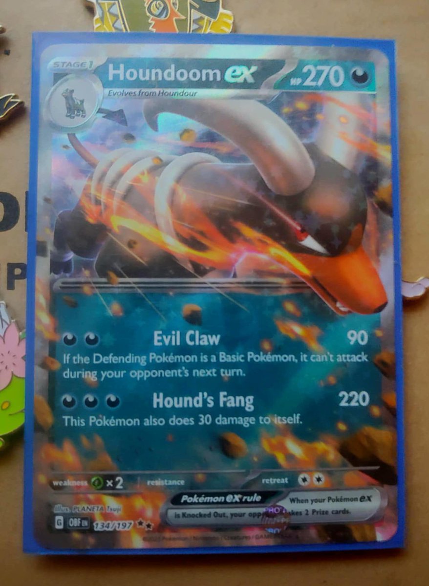 TankNash316's tweet photo. Got a mini tin that had one pack of paradox rift and one pack of obsidian flames I got this out the obsidian flames pack I'll take it and I didn't have it yet so let's go #Pokemon #Tcg https://t.co/xzBk25wLuU