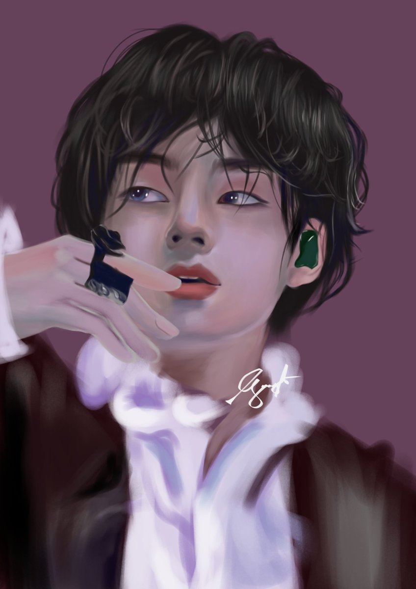 Rough paint for BTS V, laziness got me with his clothes 

#Art #Btsfanart