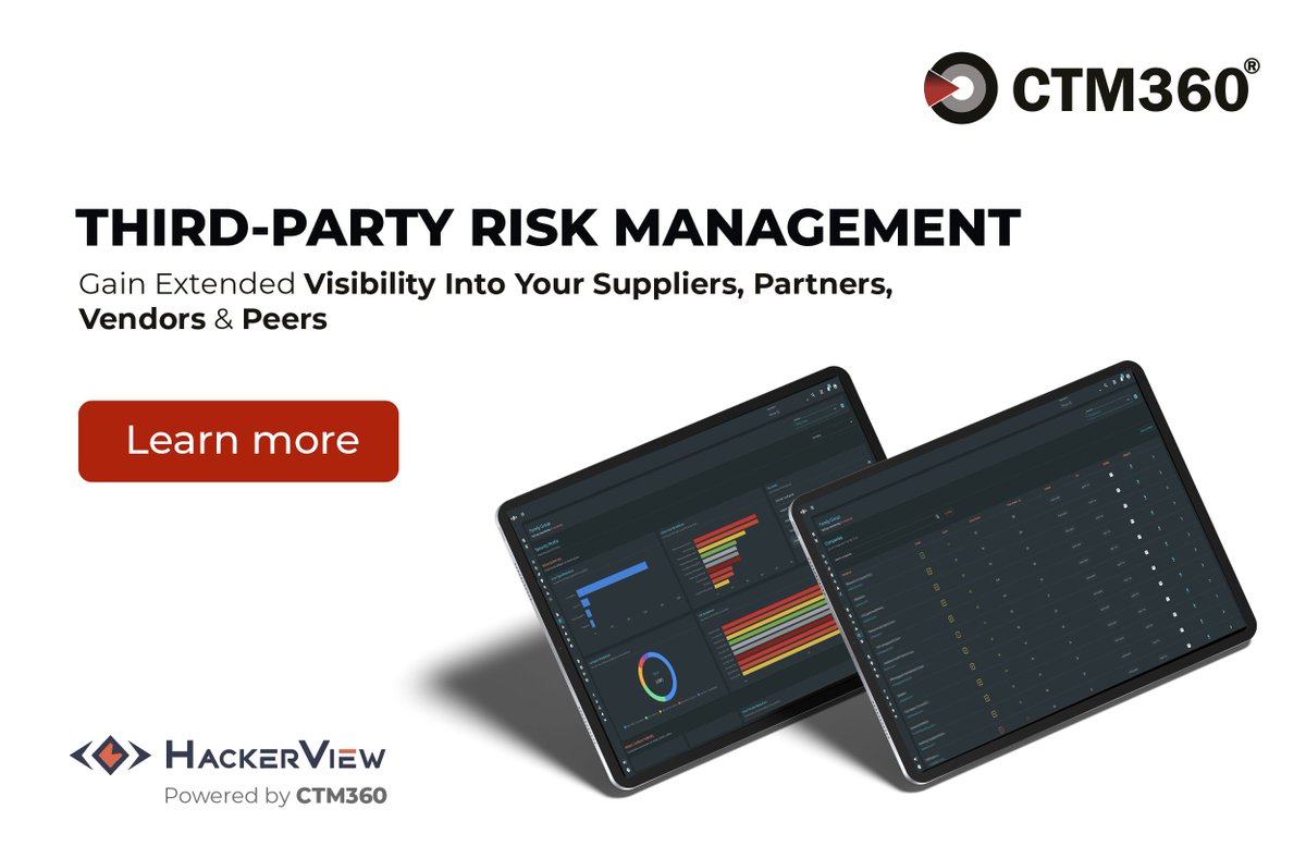 teamCTM360's tweet image. CTM360’s #HackerView platform offers detailed insights into the #risk factors associated with your partners, vendors, and third-parties, ensuring you remain ahead of potential threats.
Learn more: lnkd.in/dz9Nyqu4
#cybersecurity #infosec #cti #drp #easm #attacksurface