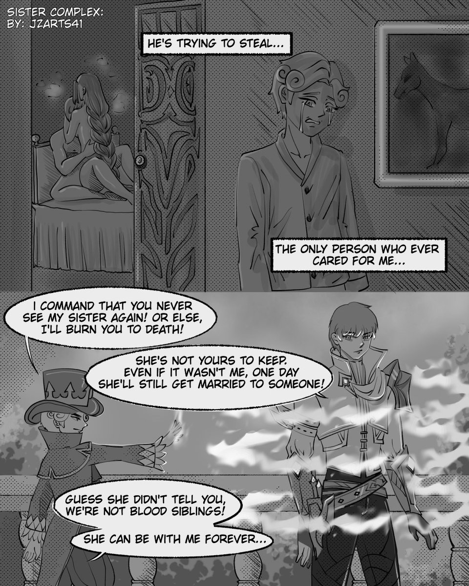 Harley has a point! They're not blood siblings, after all. And age doesn't matter, right? 😆  
.
.
Omg, this is so sick! Why are my ideas like this? 🥹

#manga #gusley #gusleymlbb #gusleyfanart #gusleylove #gusleyforever #gusionxlesley #gusley4life #bringgusionandlesleylore