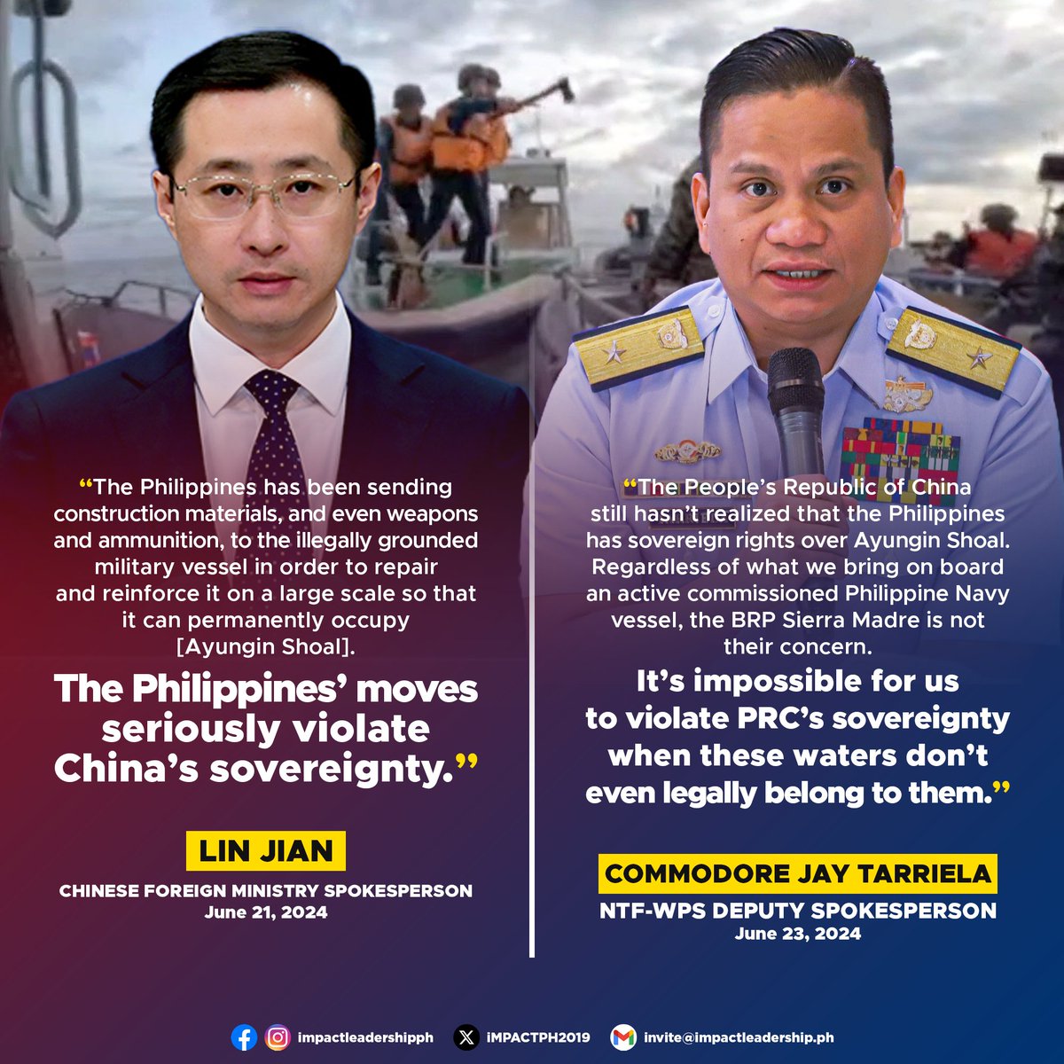 'THE PHILIPPINES HAS SOVEREIGN RIGHTS OVER AYUNGIN SHOAL'

Commodore Jay Tarriela, Deputy Spokesperson of the National Task Force for the West Philippine Sea (NTF-WPS), emphasizes that Ayungin Shoal falls under Philippine sovereign rights.

#AtinAngWestPhilippineSea