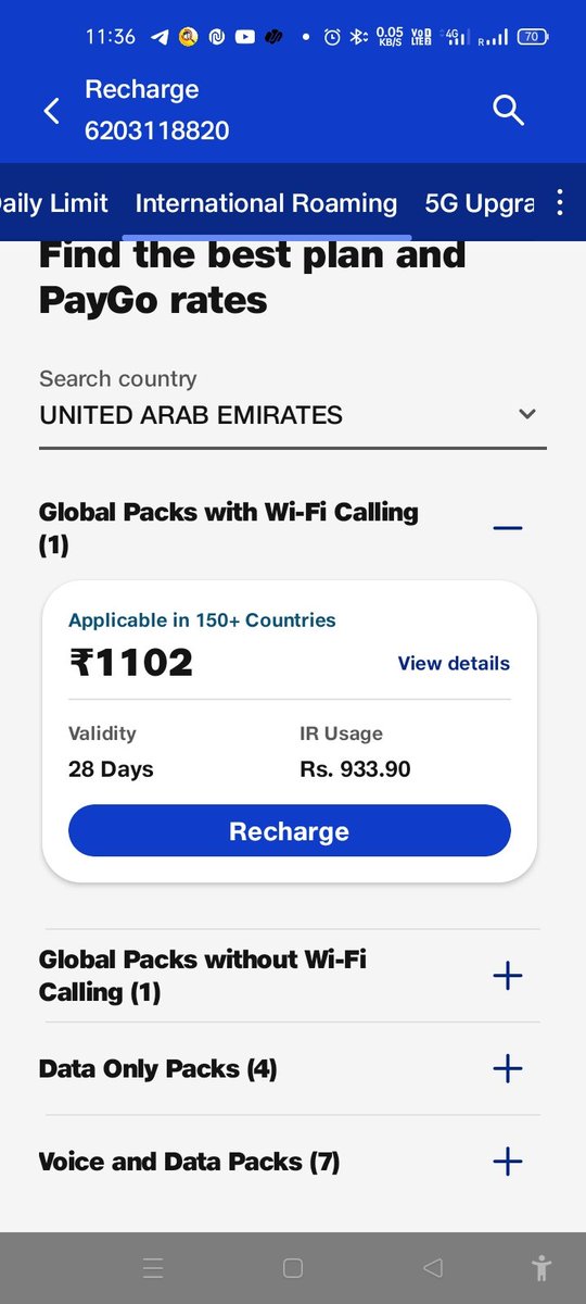 mayankkhuteta's tweet photo. @airtelindia why you don't have this international pack like @reliancejio in your bundle?? I really liked it. https://t.co/F9XncRPTZB
