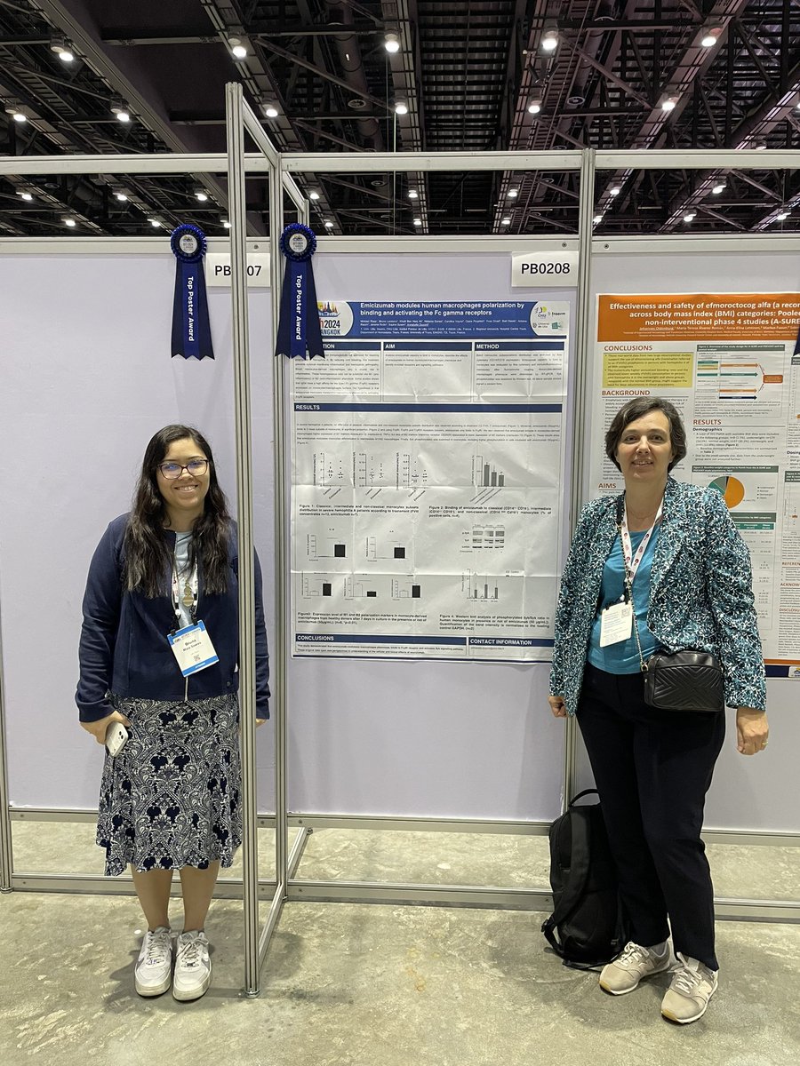 DanielMelanieMD's tweet photo. Come and check out @Team2_U1011 ‘s work at today’s poster session (PB0208 and PB0273). Congrats Pr Annabelle Dupont, Bruna Landeira and @Mickal_Rosa for the nomination for top poster award. #ISTH2024 https://t.co/NNKlwgDBxM