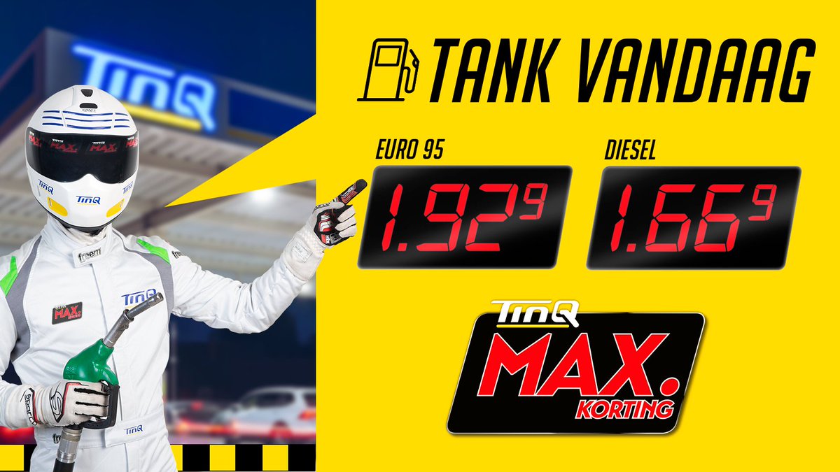 TinQ4U's tweet photo. ⛽ Vandaag is het TinQ MAX.KORTING! Tank met MAXimale korting van 09:00 tot 19:00 uur bij elk deelnemend TinQ Tankstation. Check de locaties in de TinQ4U app! #TinQMAXKORTING #GoedkoperTanken #TinQ4U #MegaKorting #BrandstofKorting
@jackontracks @Olav_Mol @TomCoronel @jan_lammers https://t.co/Wa1Pg9ZvVb