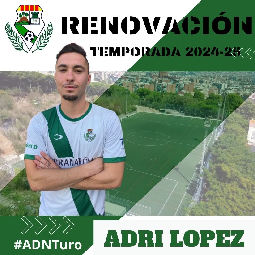 [PRIMER EQUIPO]

✍️ RENOVACIÓN 
ADRI LÓPEZ 

Adri López renueva y será su segunda temporada en el club. El chico de Penitents llegó a 1Cat para quedarse. 

¡ Gracias Adri por confiar en el proyecto deportivo ! 

#ADNTuro💚
