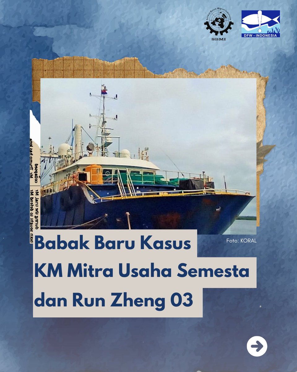 Kasus Kapal Mitra Utama Semesta (#KMMUS) dan #RunZheng03 Telah Disidangkan!

Simak info selengkapnya di thread berikut!

#abk #perikanan #fishing #humantrafficking #tppo