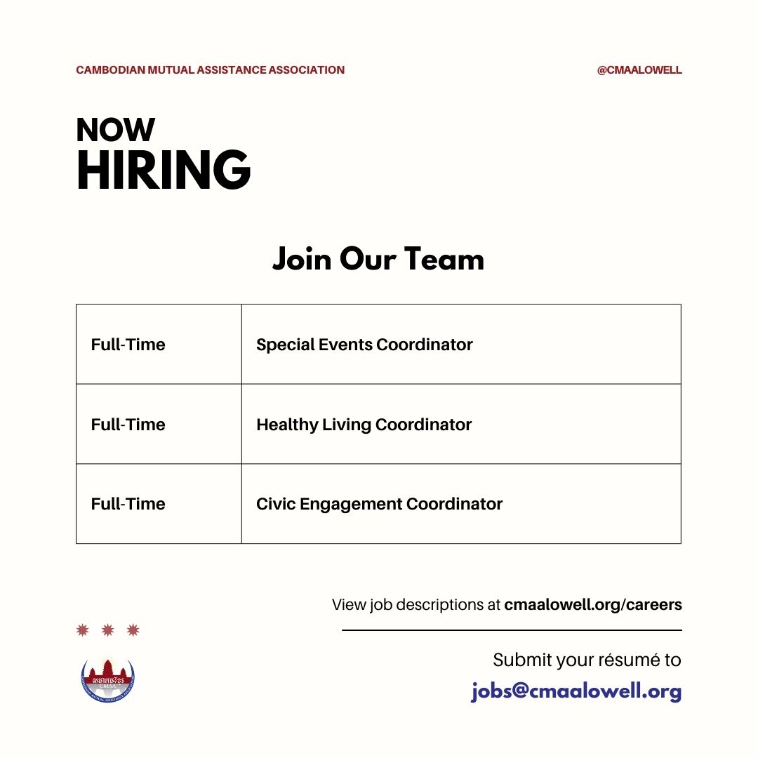 Join our team! View full job description and apply at cmaalowell.org/careers.