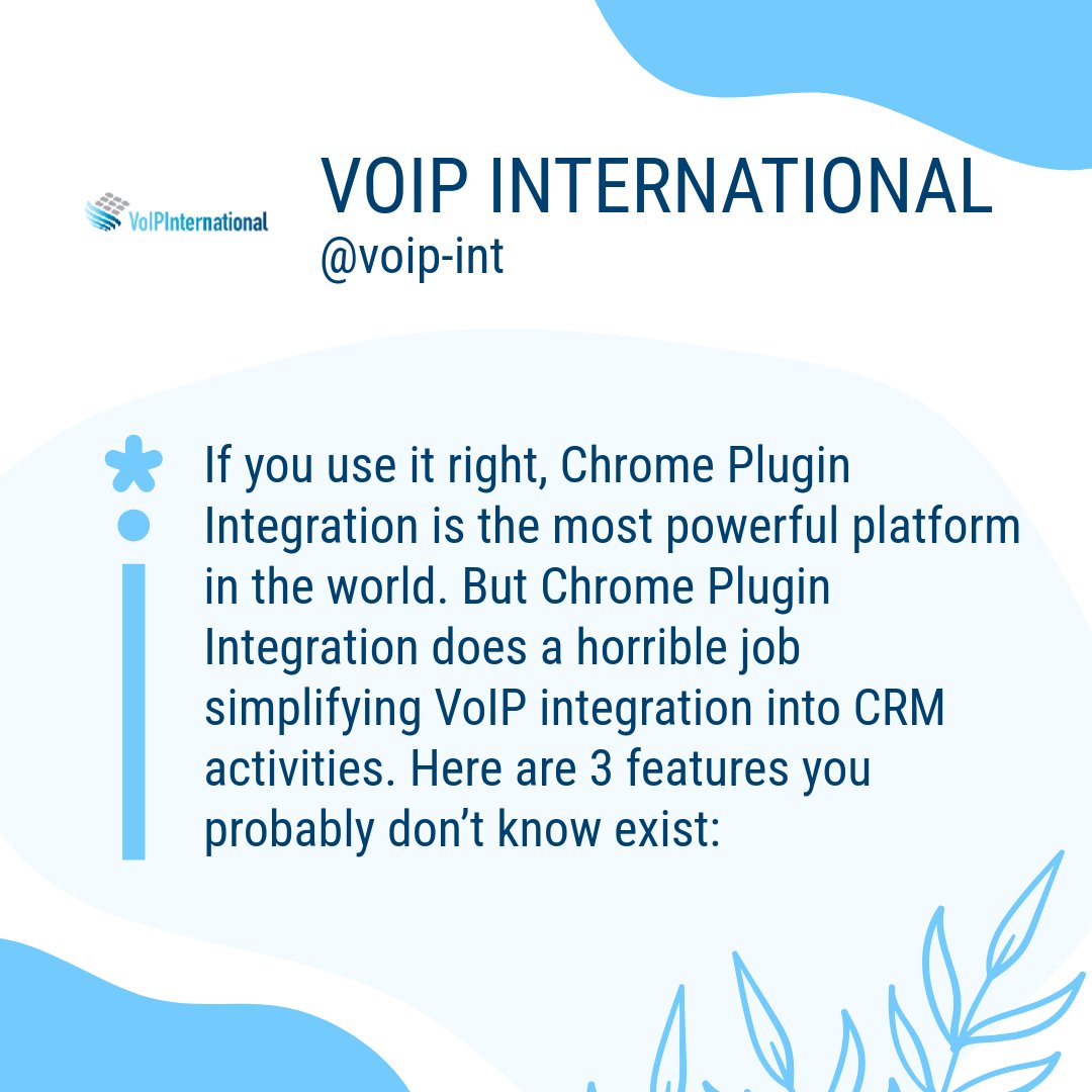 voipint's tweet image. 1. Seamless Click-to-Call 2. Automatic Call Logging 3. Real-time Analytics Sign up for exclusive tips and offers at voip-int.com 📞 #VoIPIntegration #CRMTips #TechInnovation #VoIP #CustomerExperience #VoIPFeatures #BusinessCommunication #TelecomSolutions