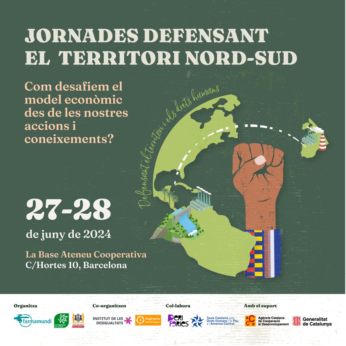dretalasalut's tweet image. 📢 Últim dia per inscriure’s a les Jornades! No et quedis sense plaça per al 27 i 28 de juny.

✨ Aprèn com #DefensoresDDHH desafien el model econòmic actual i treballen per la defensa de l'aigua i la terra.

👉🏾 Inscripcions: bit.ly/jornadas-defen…

#JornadesNordSud