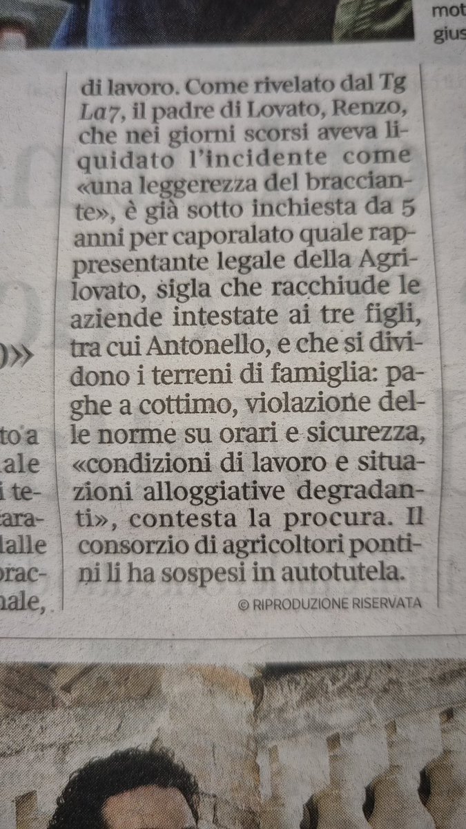 Quindi, il signore che "ha fatto una leggerezza che paghiamo tutti" da 5 anni è sotto indagine per caporalato. #Rassegnati