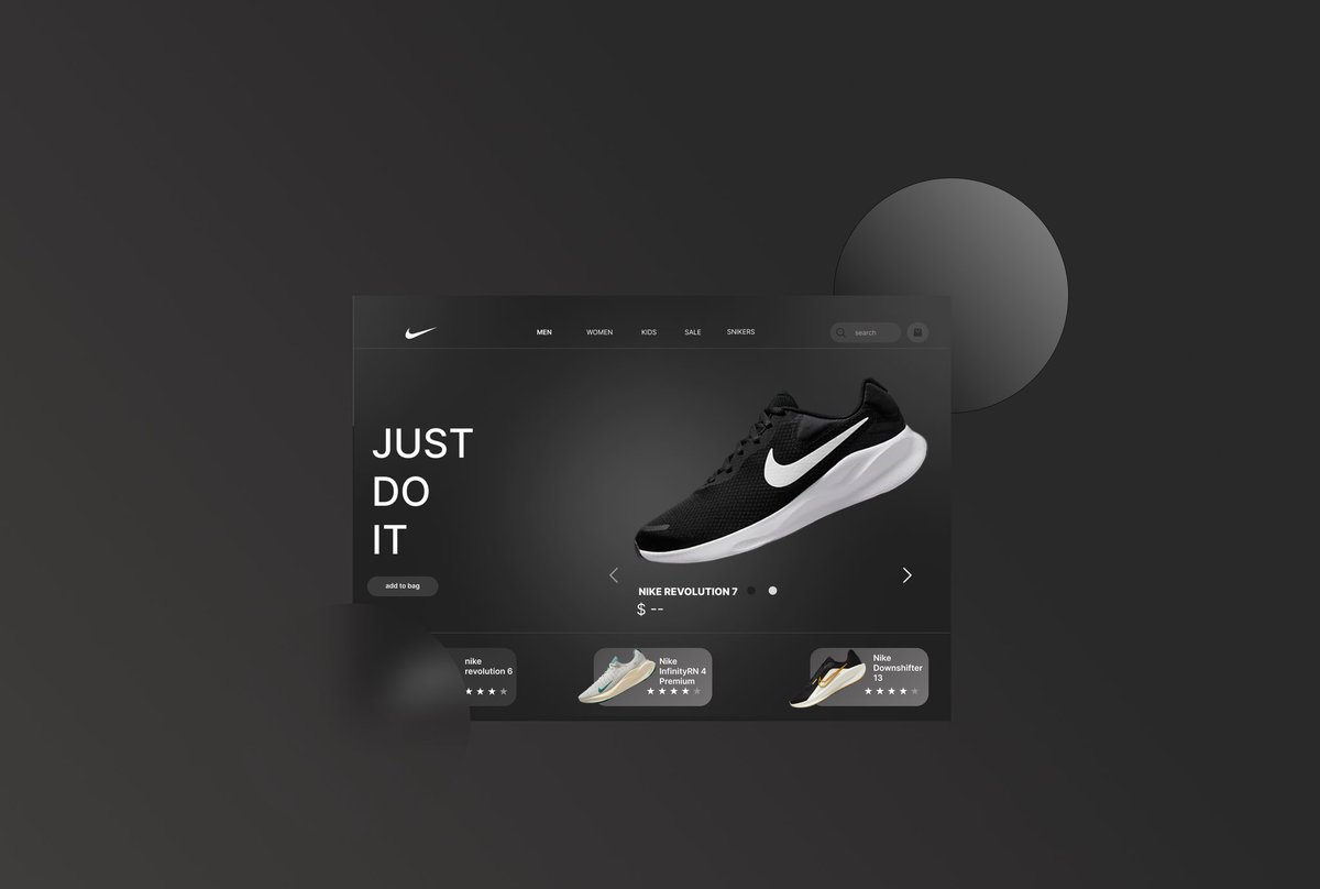 zarox_in's tweet photo. "Step into the future of footwear with my latest web design for Nike! Explore innovation, style, and performance like never before.
#figma #nike #nikeshoe #Shoegazer #shoe #ui #ux #WebDesignExpert #WebDesignServices #zarox https://t.co/xgXLjGzR0t