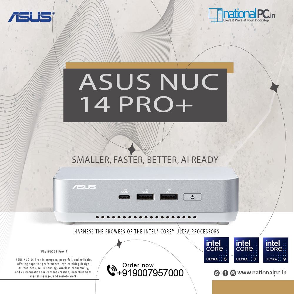 national_pc's tweet image. Introducing the ASUS NUC 14 Pro Plus – where style meets performance. 🌟 Powered by the Intel 14th Gen Core Ultra Processor.
Buy now:
nationalpc.in/computers-and-…

#ASUSNUC14ProPlus #Intel14thGen #StyleMeetsPerformance #ASUS
#HighPerformance
#TechElegance #nationalpc #lowestprice