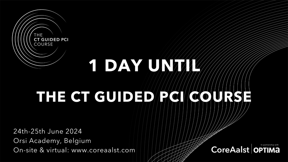 CoreAalst's tweet photo. 🎉Only one sleep away! We cannot wait to welcome you tomorrow to The CT Guided PCI Course.

We promise it will be like no other course you’ve attended before. 🤩

Don’t miss the chance to be part of this experience!
You can still register for the live stream: 👉 https://t.co/fc82zuh7Zu

@bernardBruyne @ColletCarlos @OptimaCTO @CardioAalst @Bhcintervention @DAndreiniMD @jcspratt @OLVZaalst @ziadalinyc @DrNataliaP @hect2701 @jeroen_sonck @OPCILive

@sbrugaletta @SimoneBiscaglia @said_servin @jorgeachv @EstefaniaFdezP3 @mirvatalasnag

#CTCourse #InterventionalCardiology #PCIRevolution