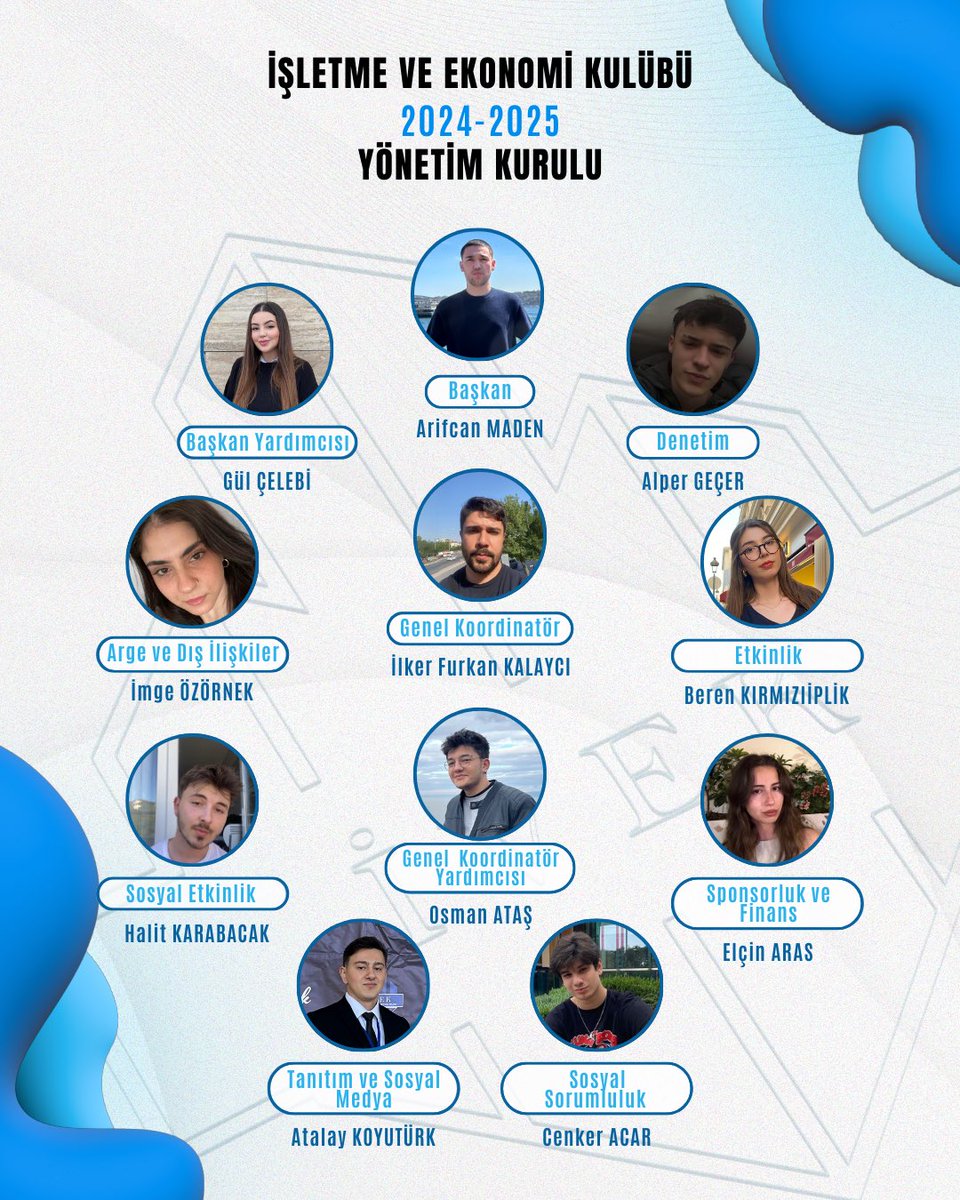 2024-2025 ESOGÜ İşletme ve Ekonomi Kulübü Yönetim Kurulumuzu paylaşmaktan onur duyuyoruz. 

#iyikivek 💙🤍