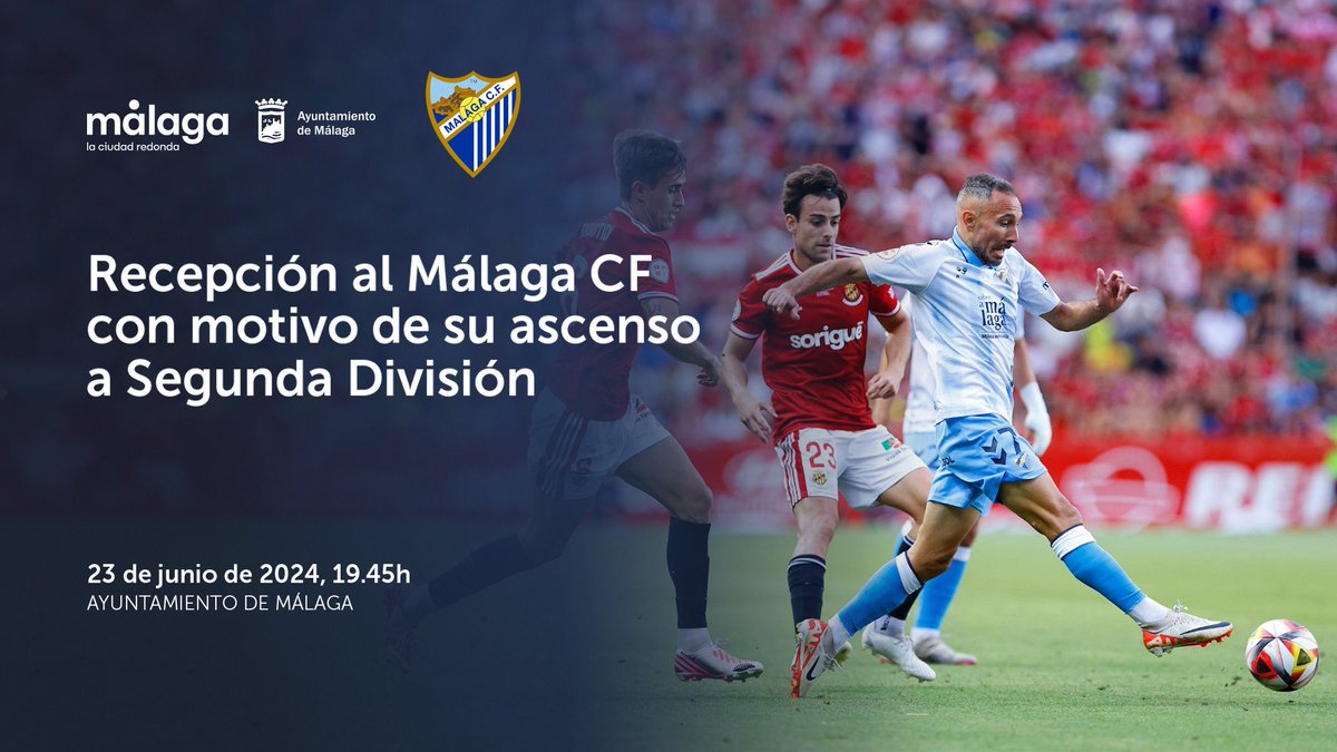 Ciudad de Málaga (@malaga) on Twitter photo A las 19.45 horas, el alcalde, <a href="/pacodelatorrep/">Paco de la Torre</a>, junto a la Corporación, recibirá al <a href="/MalagaCF/">Málaga CF</a> tras conseguir el ascenso a <a href="/LaLiga2/">LALIGA HYPERMOTION</a>. Los jugadores saludarán desde el balcón del Ayuntamiento. Síguelo en directo en Facebook y en👉 youtube.com/@AytodeMalaga A las 19.45 horas, el alcalde, <a href="/pacodelatorrep/">Paco de la Torre</a>, junto a la Corporación, recibirá al <a href="/MalagaCF/">Málaga CF</a> tras conseguir el ascenso a <a href="/LaLiga2/">LALIGA HYPERMOTION</a>. Los jugadores saludarán desde el balcón del Ayuntamiento. Síguelo en directo en Facebook y en👉 youtube.com/@AytodeMalaga