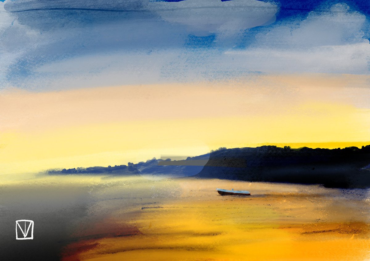 digihull's tweet image. “Greek sunset” #procreate #digitalart #sunset  #painting #creativeart