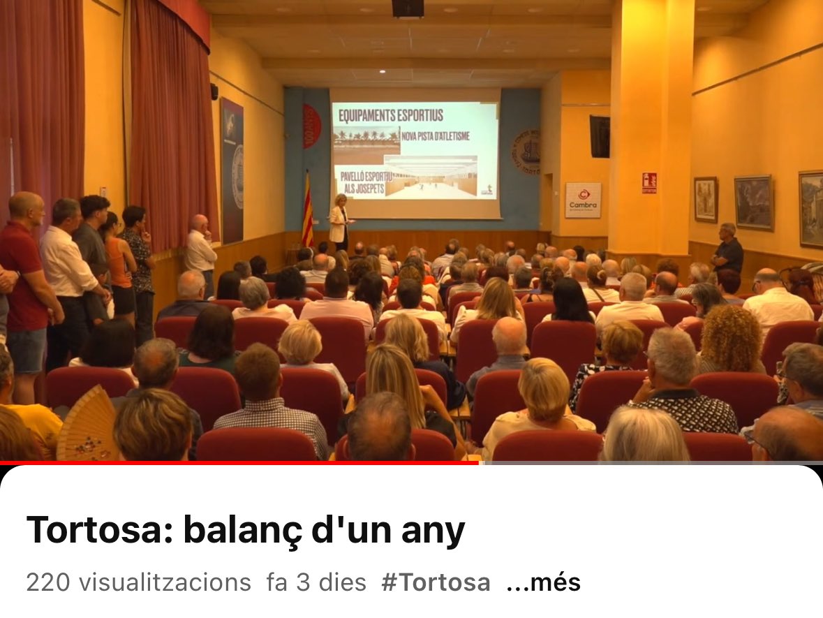 🙋‍♂️Com he vist que alguns mitjants no recullen la notícia de la conferència de <a href="/meritxellroige/">Meritxell Roigé</a> sobre el balanç del darrer any a #tortosa a la <a href="/cambratortosa/">Cambra Tortosa</a> 🤷‍♂️ . Aquí la podeu visualitzar si us interesa, sempre millor escoltar-ho que t’ho expliquin 
👉🏻 youtube.com/live/ItdQKtgYA…