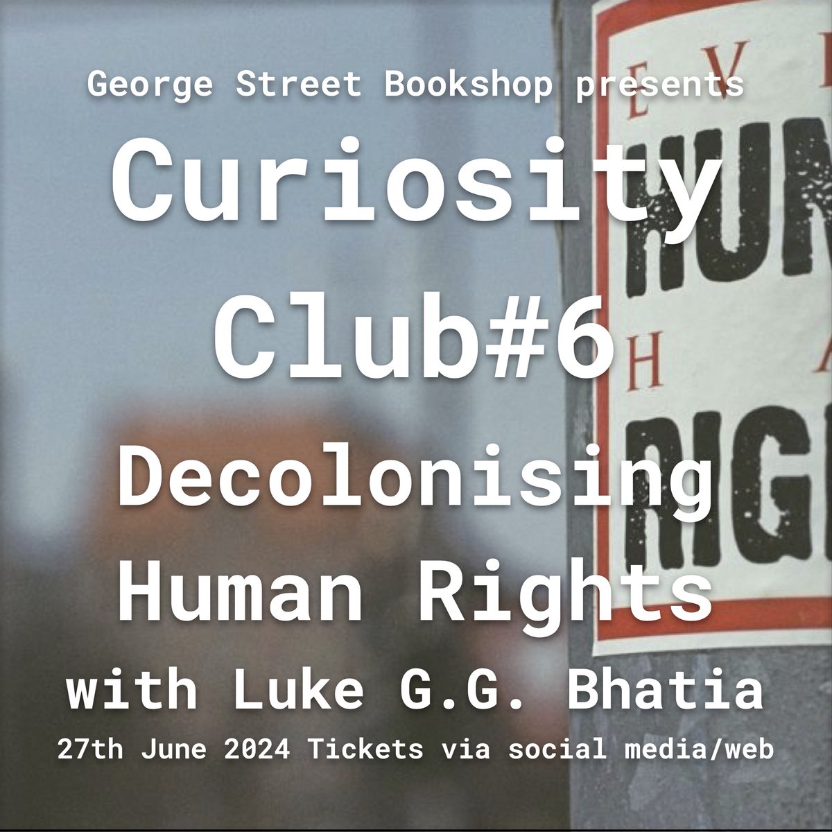 Coming up this Thurs, there's just a couple of 'Pay as You Feel' tickets for our next Curiosity Club on 'Decolonialising Human Rights', hosted by Luke Bathia from Uni of Manchester Politics Dept. Pay what you feel tickets: 
eventbrite.co.uk/e/curiosity-cl…