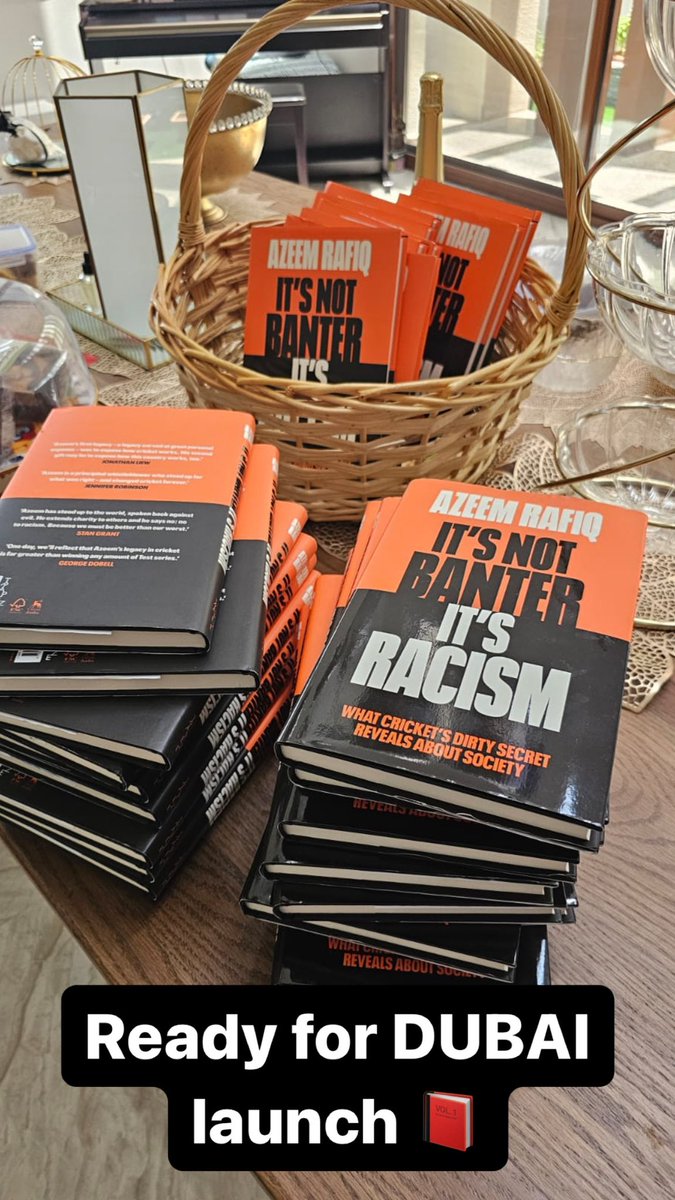 AzeemRafiq30's tweet photo. Looking forward to sharing my book with my new home in Dubai this afternoon
#Author #PublishedAuthor #Cricket #ItsNotBanter #Racism #Yorkshire #RacismInSport #RacismInCricket #book https://t.co/KJkQ8CRqrF