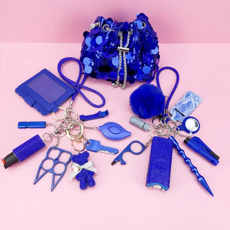 DefenderDiana's tweet image. 🔵 “Stay safe and sparkle with our 19-piece Dark Blue Sequin Dinner Bag Self-Defense Keychain Set!” 💙
Shop now: SafetyKeychains.net 🌟✨

#StayProtected #SelfDefense #SafetyKeychain #WomenEmpowerment #ChicDefense #SequinBag #DarkBlue