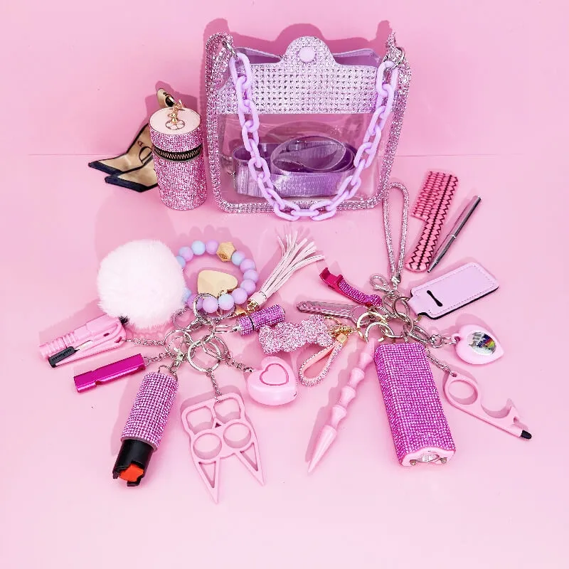 DefenderDiana's tweet image. 💎 “Stay safe and sparkle with our 21-piece Clear Diamond Bag Self-Defense Keychain Kit!” 💖

Shop now: SafetyKeychains.net 🌟✨

#StayProtected #SelfDefense #SafetyKeychain #WomenEmpowerment #ChicDefense #DiamondBag