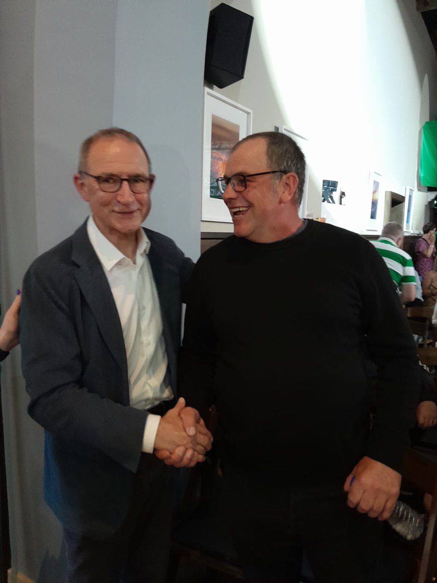 Meeting the legend Martin O'Neill great craic listening to his memories off his time as Celtic manager . #celtic #celtsbythesea #ireland #seachurch