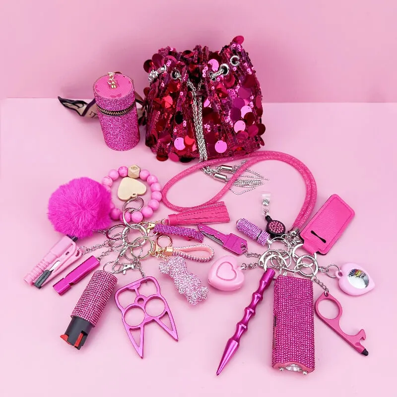 DefenderDiana's tweet image. 💖 “Stay safe and sparkle with our 19-piece Rose Red Sequin Dinner Bag Self-Defense Keychain Set!” 💖

Shop now: SafetyKeychains.net 🌟✨

#StayProtected #SelfDefense #SafetyKeychain #WomenEmpowerment #ChicDefense #SequinBag #RoseRedStyle