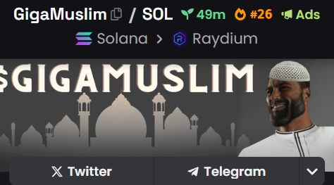 MuslimGigaChadd's tweet photo. One hour on Raydium and we already have 700 holders, Alhamdulillah
Join us, brothers and sisters! https://t.co/msMwu1ILg9