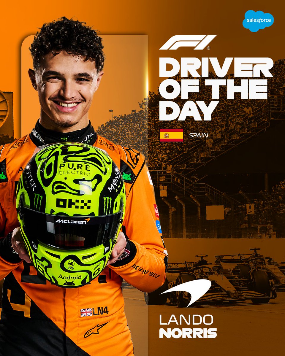 He gave it absolutely everything today and brings home P2 👏

<a href="/LandoNorris/">Lando Norris</a> is your #F1DriverOfTheDay in Barcelona! 🇪🇸

#F1 #SpanishGP <a href="/salesforce/">Salesforce</a>