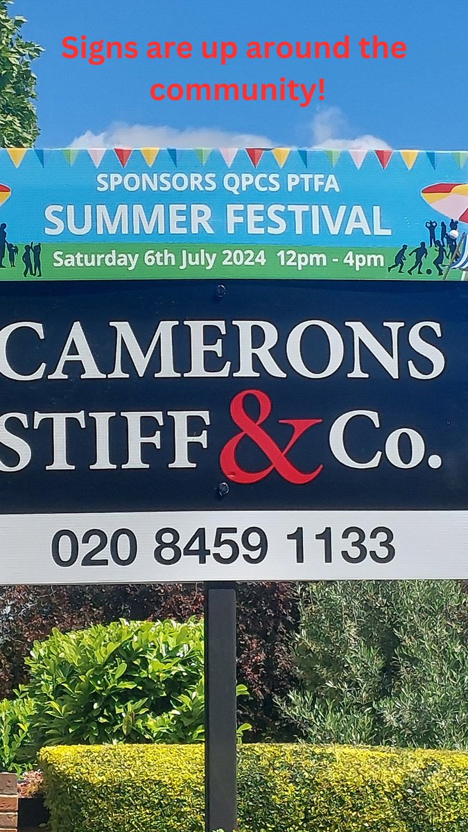 Signs are up in our neighbourhood! Thank you <a href="/CameronsStiffCo/">Camerons Stiff & Co</a>  for supporting our school.