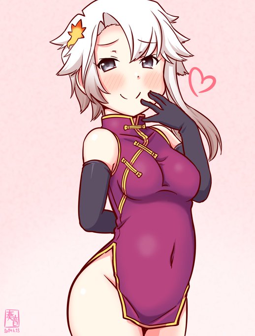 「うちは、昨日は、司令官と…うふふ…///
 痛たっ!
 …し、司令官と普通に当直してました。はい」

#艦これ版真剣お絵描き60分一本勝負_20240623
#秋霜 