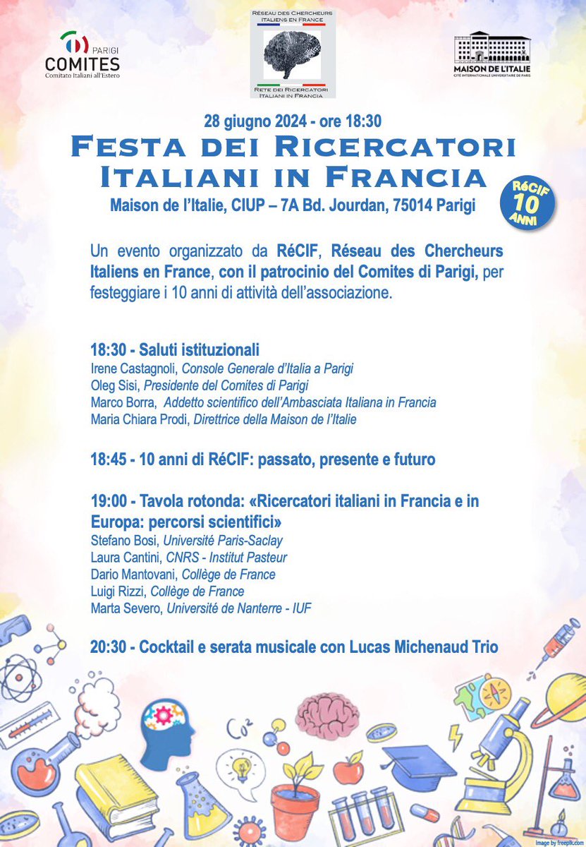 RéCIF - Réseau des Chercheurs Italiens en France tweet media