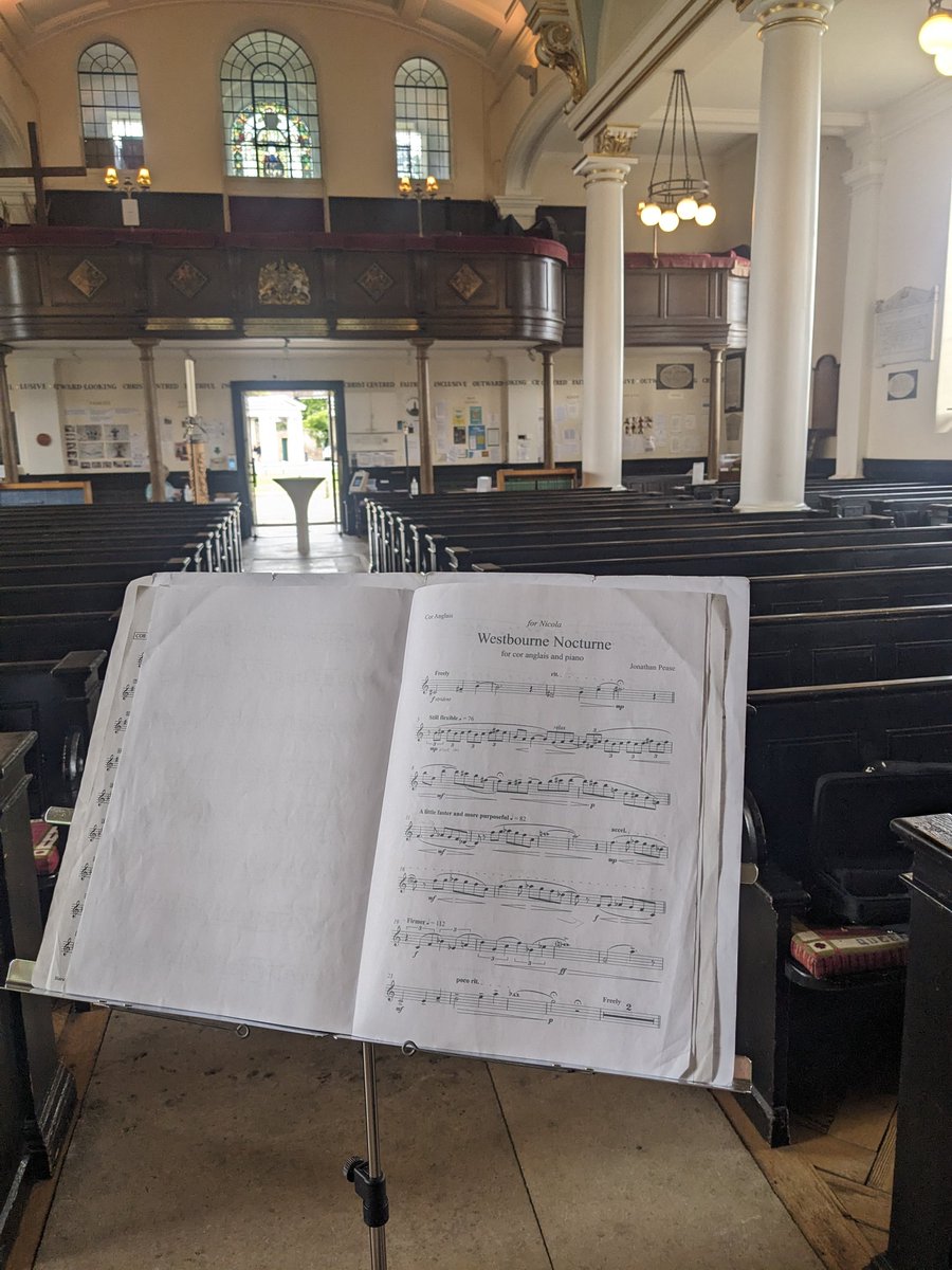 Looking forward to performing a duo recital in St. Anne's Church Kew this afternoon at 3.30! Lots of lovely music for oboe/cor anglais and piano, including Jonathan's piece Westbourne Nocturne - always a treat to play!