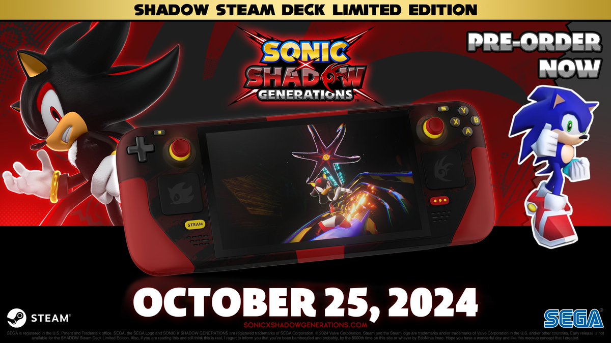 EdoNinjaZ's tweet image. SONIC X SHADOW GENERATIONS: Shadow STEAM Deck Limited Edition! Close up pics in the replies!