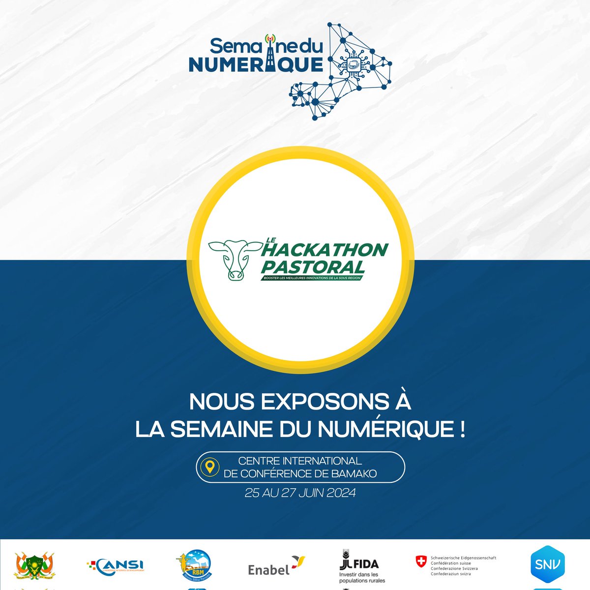 📢 Développeurs, designers, étudiants et passionnés du #digital du #Mali, nous exposons à la #Semaine du #Numérique !Rejoignez-nous du 25 au 27 juin 2024 au 📍Centre International de Conférence de Bamako, au stand de l'<a href="/AnsiNiger/">ANSI-Niger</a> .