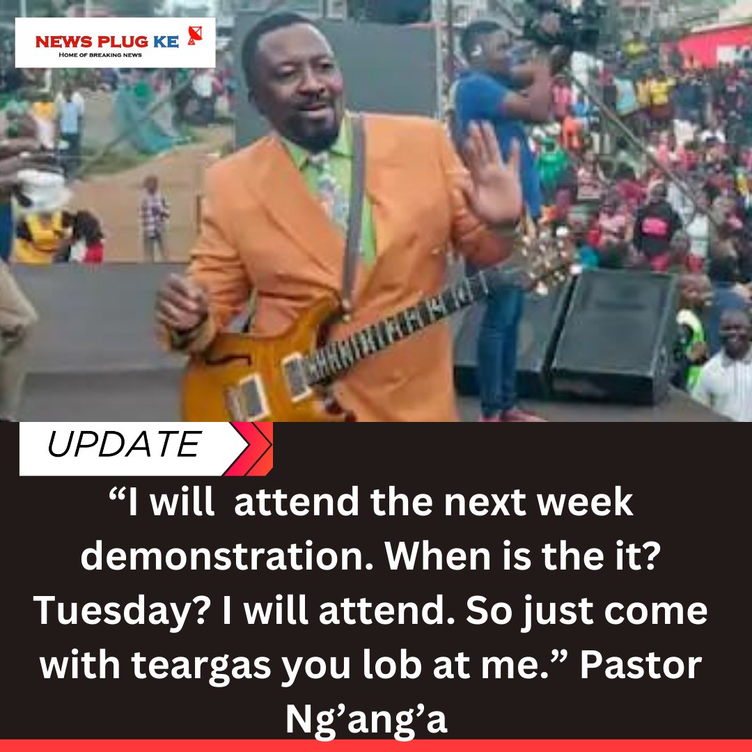 NewspantherTv's tweet photo. I will attend the next week demonstration. When is the it? Tuesday? I will attend. So just come with teargas you lob at me.~ Pastor Ng’ang’a #OccupyNyahururu #KCU819H #Telegram #Williamruto #impeachruto #KMPDU #OleSapit https://t.co/eFv5IYT6ea