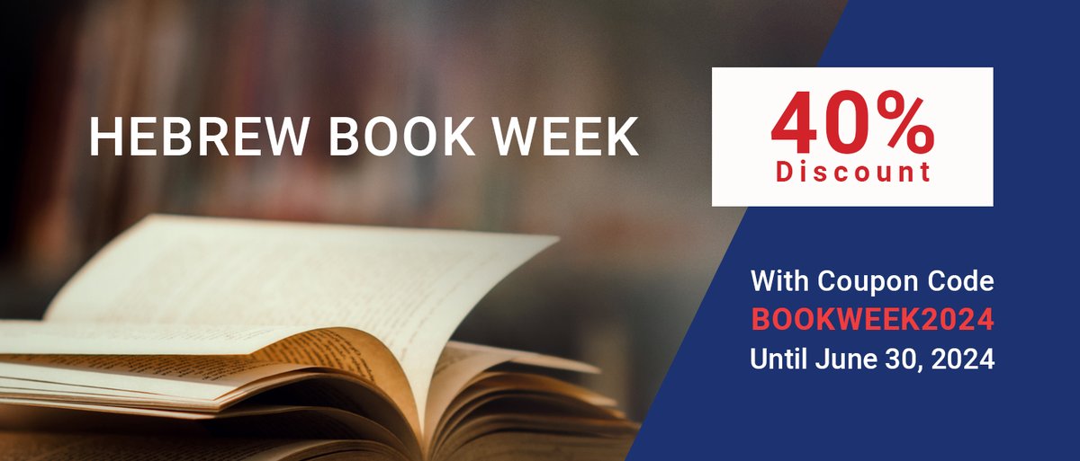 yadvashem's tweet image. Hebrew #BookWeek at Yad Vashem: 40% discount on all Yad Vashem publications!
Choose from an extensive collection, ranging from research studies and encyclopedias to diaries, memoirs and catalogs.
bit.ly/3KMdcpb
Coupon Code: BookWeek2024