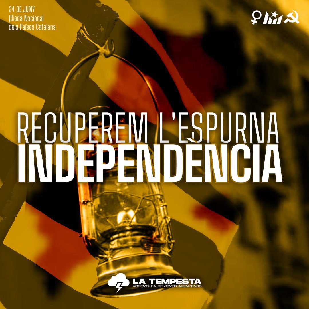 🔥Demà diada nacional dels Països Catalans ens reafirmem un any més en la regeneració i la perseverança de continuar el nostre cami cap a l’alliberment nacional de Salses a Guardamar i de Fraga a Maó.✨

‼️Ens veiem plaça per rebre un any més la flama que ens uneix com a poble!❤️‍🔥