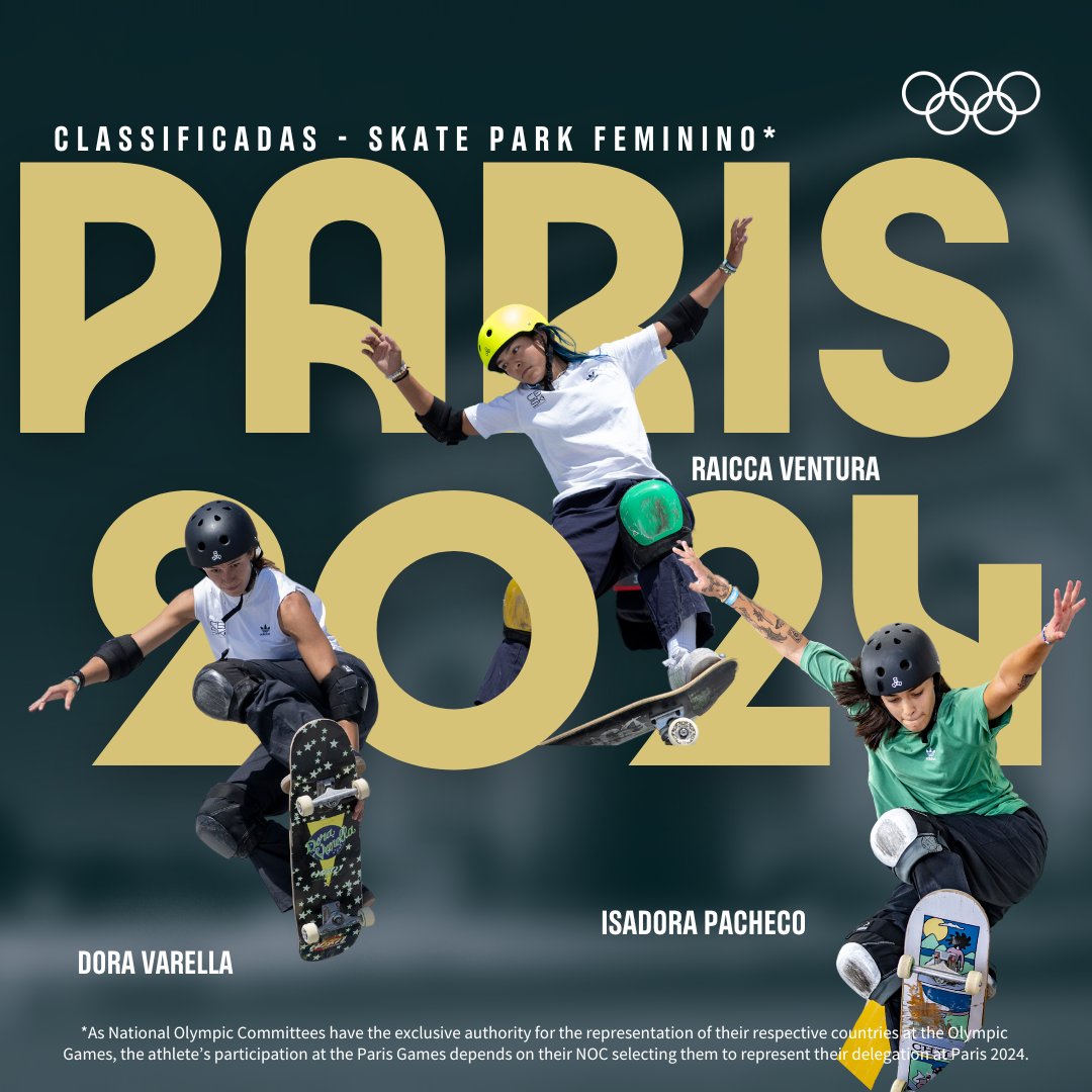O Skate Park brasileiro vai estar muito bem representado em #Paris2024! 🇧🇷🛹 Raicca Ventura, Dora Varella e Isadora Pacheco carimbaram as vagas! 🔥 

Parabéns a todas as atletas que participaram da jornada! ❤️ E a gente se vê em Paris! 😉🇫🇷  #OlympicQualifierSeries #Budapest2024