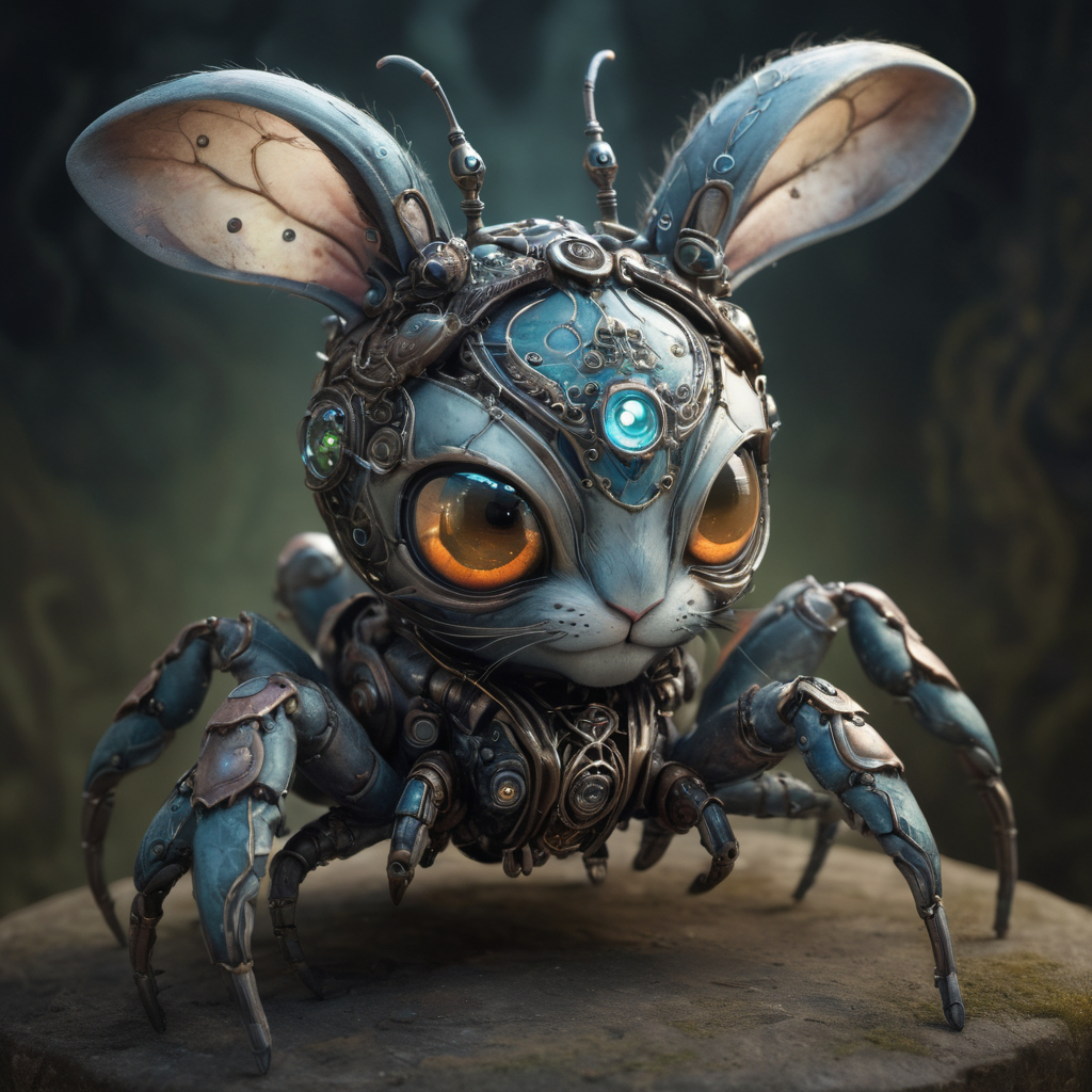 dainiusex7's tweet image. Mechanical Marvel with Fluffy Ears
#SteampunkArt #DigitalCreation #RobotBunny #FuturisticDesign #CreativeArt #BunnyLove #TechyCutie #MechanicalMarvel #ArtisticVision #digitalart #spider #bunny