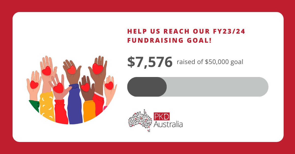 With only a few days left until EOFY, it's a great time to donate to the causes that mean the most to you! At the heart of PKDA's mission is our Grant Research Program, funding critical PKD research in Australia. We thank you for your support!

pkd-australia-donate-now.raisely.com