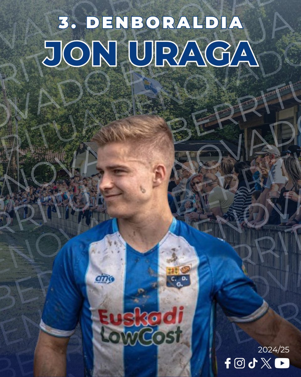 CD_Gordexola's tweet photo. 🔄 RENOVACIÓN / BERRIKUNTZA
Comenzamos el domingo anunciando la renovación de ✍🏻 Jon Uraga por un año mas 🤝.
Jon, que en la pasada Liga anotó 6 goles, afrontará su 3ª temporada campaña vistiendo la camiseta del #Gorde
𝗔𝘂𝗽𝗮 𝗿𝘂𝗯𝗶𝗼𝗼𝗼𝗼!!! 👱♂️
#Berrikuntza #SomosDeHonor https://t.co/596apyCySu