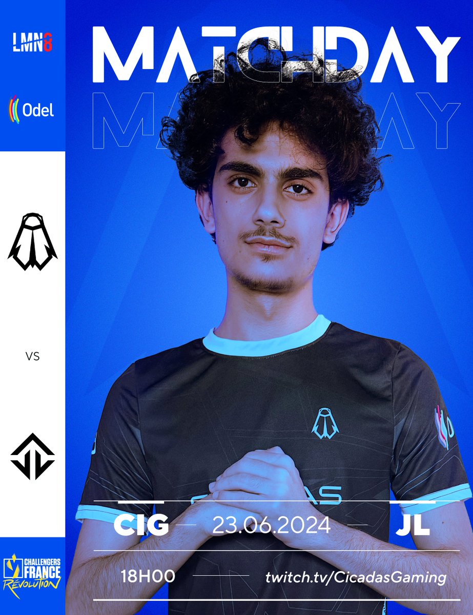 🏆 VALORANT CHALLENGERS FRANCE SPLIT 2

Ce soir, match contre les petits reuftons de <a href="/JoblifeEsport/">Joblife</a> 
On va leur rappeler quelques souvenirs de la Coupe de France 2023 😈

🆚<a href="/JoblifeEsport/">Joblife</a>
📅18:00 
📺twitch.tv/CicadasGaming

#CIGWIN #TogetherWEareONE