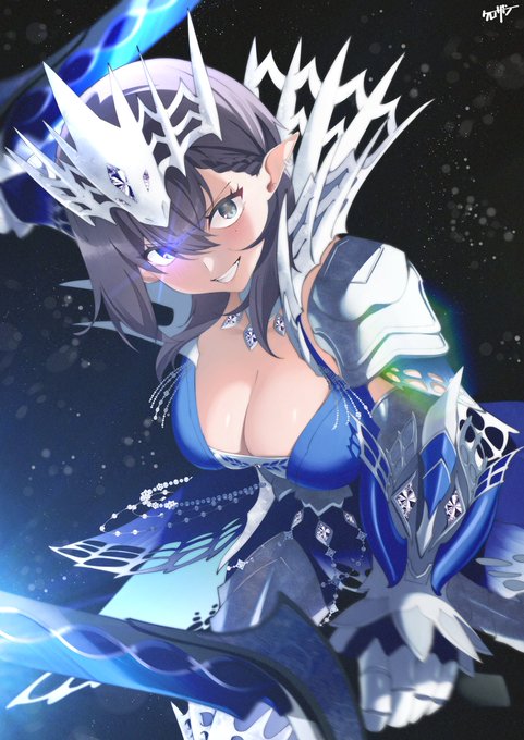 姊姊的冰咒龍裝💙ヽ(=^▼ω▼^=)丿
#TT013Art

以後...應該不會想畫MH的裝備了...(っUωUc)||| 