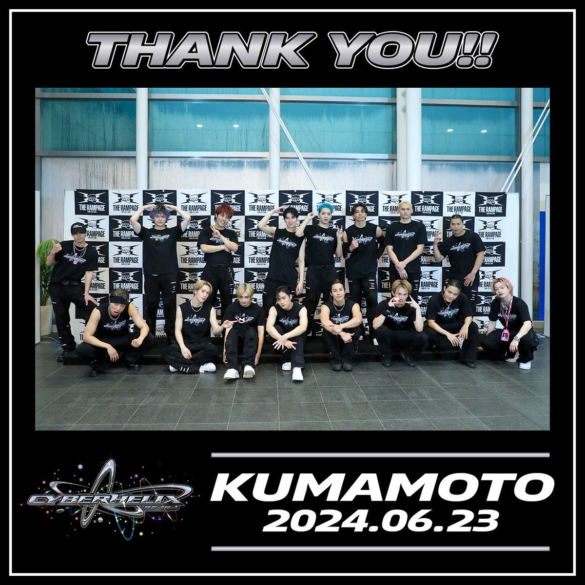 therampagefext's tweet photo. #THERAMPAGE
𝙻𝙸𝚅𝙴 𝚃𝙾𝚄𝚁 𝟸𝙾𝟸𝟺 
"#CyberHelix"𝚁𝚇-𝟷𝟼

熊本公演2日目🧬🧩💫

お越し頂きましたRAVERSの皆様、本当にありがとうございました🙇‍♂️🙏✨

2日間本当に最高の思い出が出来ました☺️✨
また必ず戻ってきます🫡🔥

そしてチケット最速先行本日23:00までです💨
是非お願いします🥹🔥 https://t.co/jOkYvNwaay